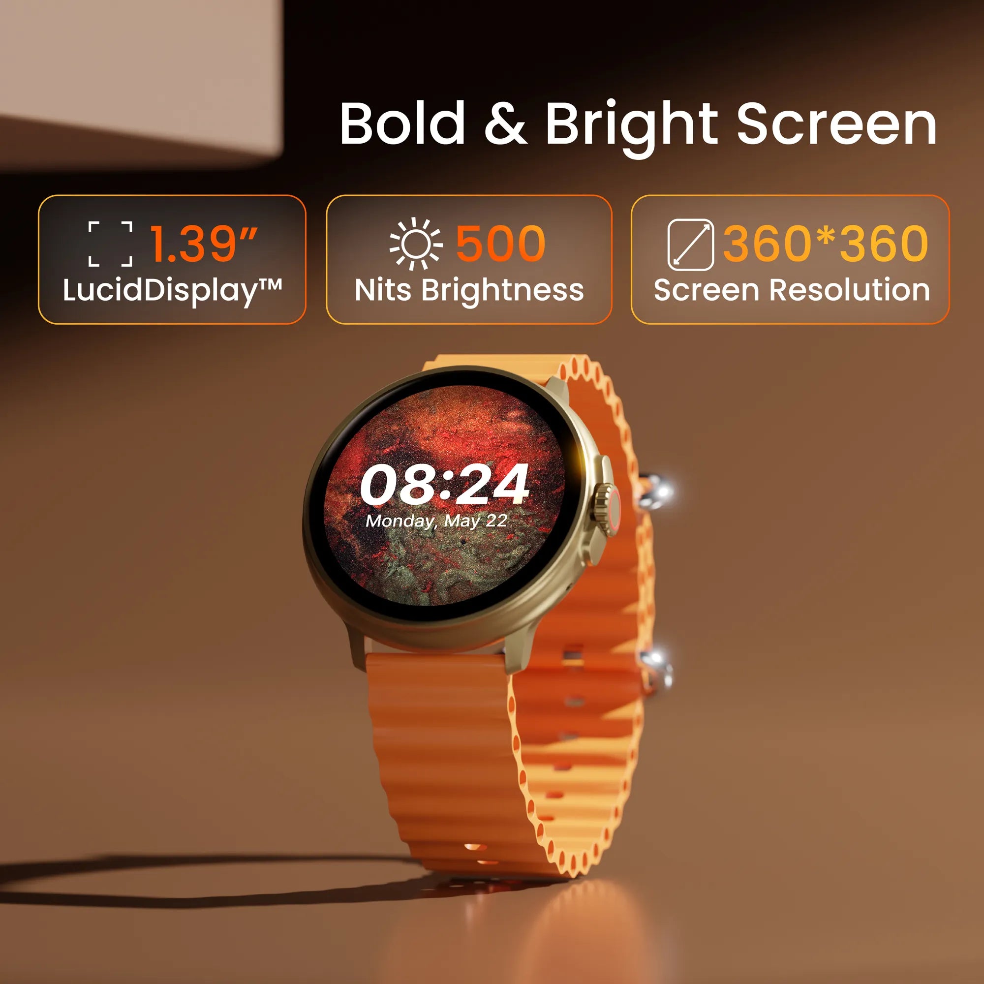 Wise Rush smartwatch with grey strap – Ambrane India